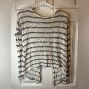 open back small striped sweater
